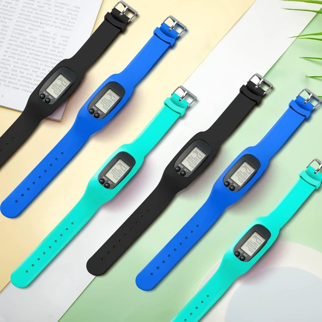 Alt view image 5 of 6 - Walking Running Pedometer Watch, Dark Sport Multi, 6 Pcs | For Walking Step And Mile, Silicone Fitness Tracker Watch, for Men Women, Step Calorie Counter Bracelet, No App, No Bluetooth