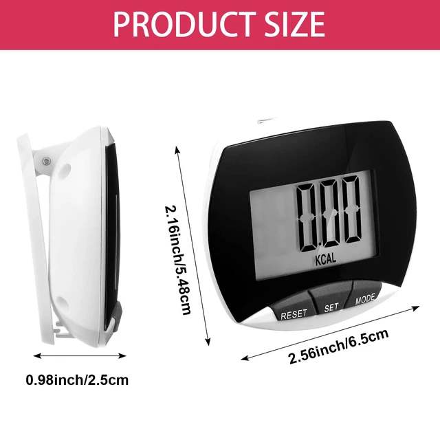 Alt view image 2 of 7 - 8 Pcs Pedometer Large LCD Display Walking Step Counter, Black