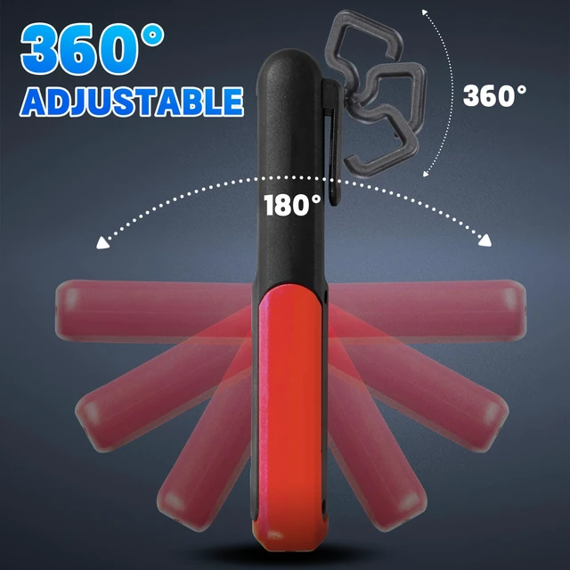Alt view image 6 of 7 - Men's Tool, Rechargeable LED Work Light BBQ Accessories with Magnetic Base & 360° Rotatable Hook, Multipurpose Mechanic Household Flashlight with Long Runtime,Red