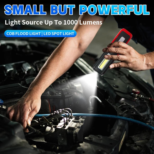 Alt view image 5 of 7 - Men's Tool, Rechargeable LED Work Light BBQ Accessories with Magnetic Base & 360° Rotatable Hook, Multipurpose Mechanic Household Flashlight with Long Runtime,Red
