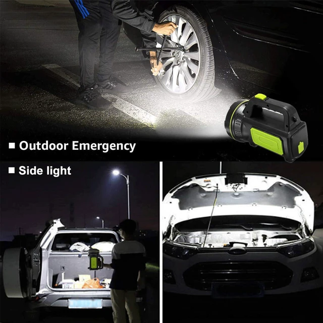 Alt view image 6 of 7 - LED Searchlights Handheld Lantern, 13000LM 2 Modes USB Rechargeable LED Flashlights, High Power Outdoors Camping Hunting Lamp, Portable Spotlight Work Light for Indoor Outdoor Emergency