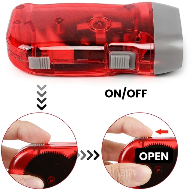 Alt view image 5 of 7 - 4 Pack Hand Crank Emergency Flashlight, No Battery Required, 3 LED Lights | Portable Wind-Up Flashlight for Camping Hiking Outdoor, Home & Car Emergencies, Easy Use for Kids & Adults