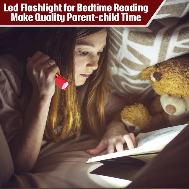 Alt view image 5 of 6 - 20 Pcs Mini Flashlights Bulk,Red | Aluminum LED Handheld Flashlights with Lanyard, Batteries Not Included, For Night Reading, Emergency, Camping, Hiking