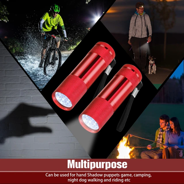 Alt view image 6 of 6 - 20 Pcs Mini Flashlights Bulk,Red | Aluminum LED Handheld Flashlights with Lanyard, Batteries Not Included, For Night Reading, Emergency, Camping, Hiking