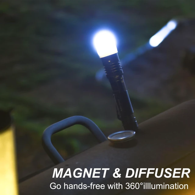Alt view image 6 of 7 - Rechargeable Zoom Flashlight with Diffuser & Clip Magnetic Cap, 3-in1 USB-C cable-IP66 Waterproof, High Lumen, Super Bright Portable Handheld LED Flash Light for Camping, Emergency, Outdoor