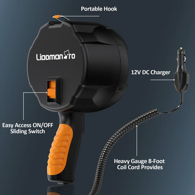 Alt view image 6 of 7 - Handheld Spotlight up to 2000 Lumens Flashlight 12V Car Charger LED Spot Light with Hook Outdoor for Camping Boating Hiking