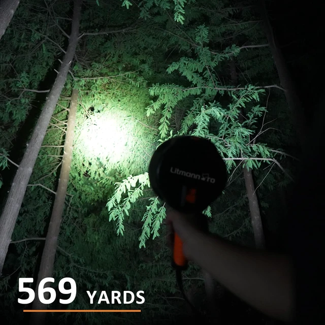 Alt view image 7 of 7 - Handheld Spotlight up to 2000 Lumens Flashlight 12V Car Charger LED Spot Light with Hook Outdoor for Camping Boating Hiking