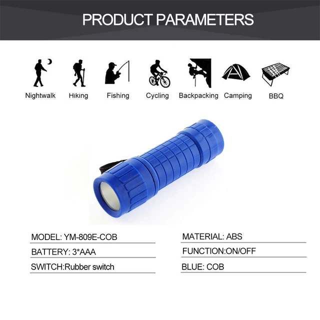 Alt view image 4 of 7 - 30-Pack Small Mini Flashlight Set, 5 Colors, COB LED Handheld Flashlight with Lanyard,90-Pack AAA Battery Included for Kids/Night Reading/Party/Camping/Emergency/Hunting