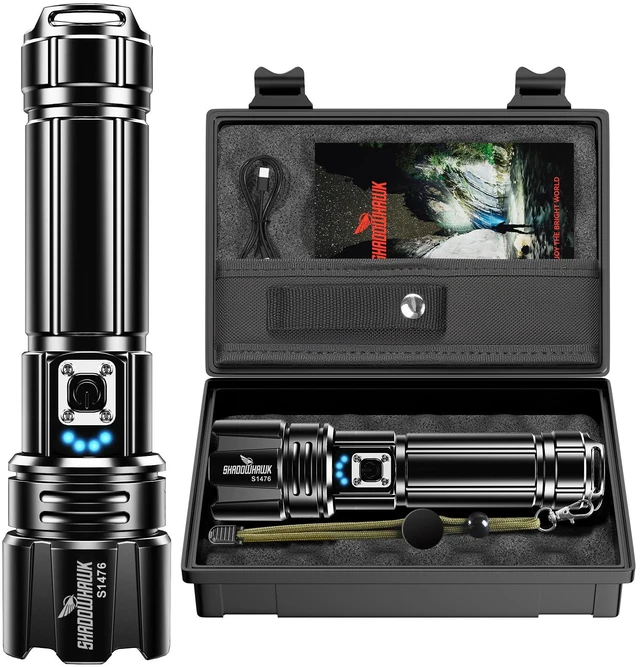 Main image of Flashlight 10000 High Lumens Rechargeable 30W Super Bright LED Flash Light | 5000ft Beam, 12H Long Lasting, USB C+A Charging, High Powered, Police Flashlight, for Home, Camping, Hiking, Emergency