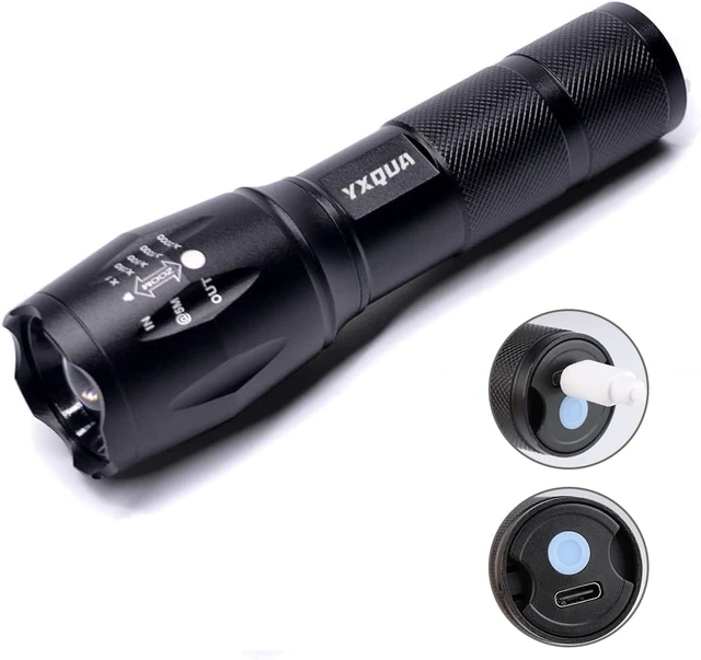 Alt view image 2 of 7 - USB-C Rechargeable LED Flashlight, 1000 Lumen | Emergency Use, Zoomable, 3 Light Modes, Home, Hurricane, Camping, Handheld, Type-C Charging