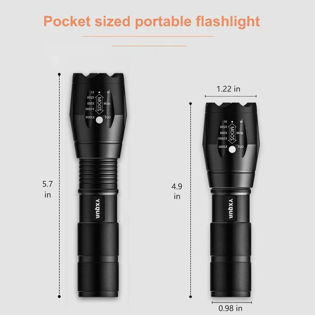 Alt view image 5 of 7 - USB-C Rechargeable LED Flashlight, 1000 Lumen | Emergency Use, Zoomable, 3 Light Modes, Home, Hurricane, Camping, Handheld, Type-C Charging
