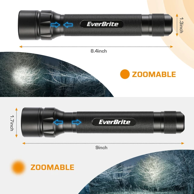 Alt view image 4 of 7 - Tactical Flashlight 600 Lumens Zoomable 4 Light Modes | Heavy-duty Aluminum Alloy Body with 3C Batteries Included, Ideal for Camping, Emergencies, Power Outages, and Outdoor Use