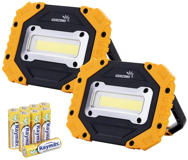 Main image of Portable LED Work Light,AA Battery Powered Flood Lights,2 Pack | Ultra Bright Job Site Lighting for Workshop,Camping, Hiking, Fishing, Car Repair with Emergency Flash Mode