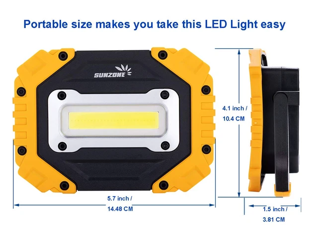 Alt view image 5 of 7 - Portable LED Work Light,AA Battery Powered Flood Lights,2 Pack | Ultra Bright Job Site Lighting for Workshop,Camping, Hiking, Fishing, Car Repair with Emergency Flash Mode