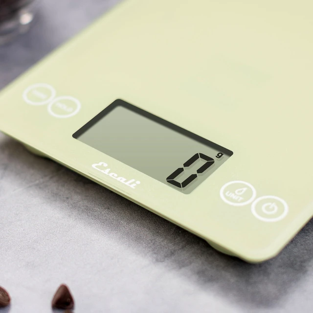Alt view image 3 of 7 - Arti Glass Food Scale Digital Countertop Kitchen, Baking and Cooking Scale with Large Display, 15-Pound Capacity, 9" x 6.5" x .75", Classic Green