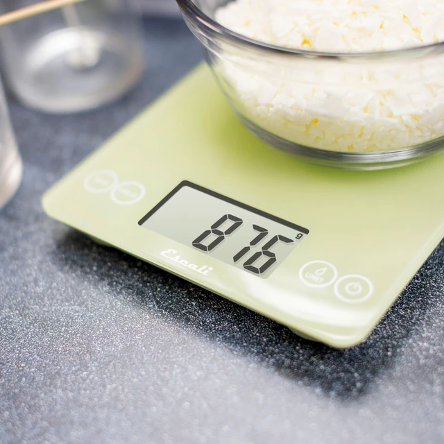 Alt view image 5 of 7 - Arti Glass Food Scale Digital Countertop Kitchen, Baking and Cooking Scale with Large Display, 15-Pound Capacity, 9" x 6.5" x .75", Classic Green