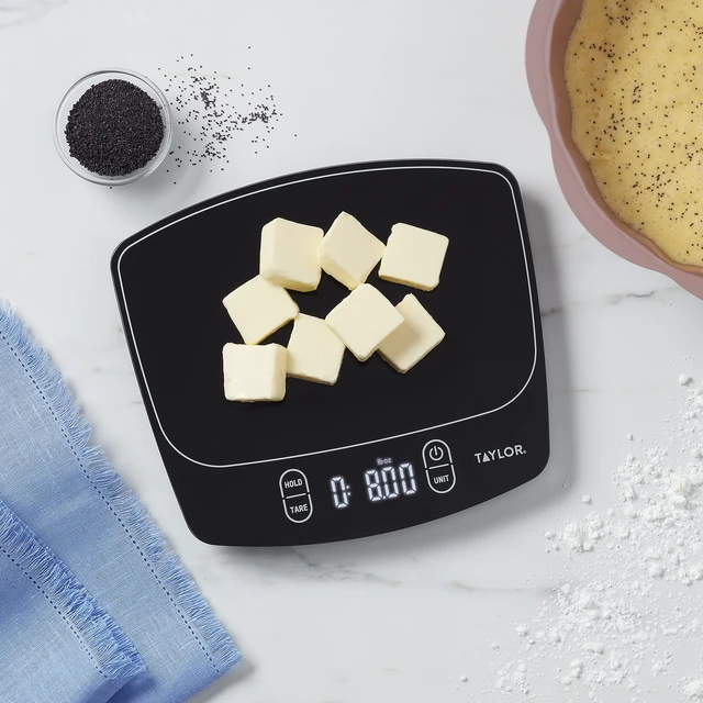 Alt view image 6 of 7 - Waterproof Digital Kitchen Scale, 11 pounds, Black | IP67 Rated, LED Display, Tare Function, 11 lb / 5000 g / 176 fl oz Capacity, Food Scale for Precise Cooking and Meal Prep
