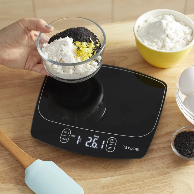 Alt view image 7 of 7 - Waterproof Digital Kitchen Scale, 11 pounds, Black | IP67 Rated, LED Display, Tare Function, 11 lb / 5000 g / 176 fl oz Capacity, Food Scale for Precise Cooking and Meal Prep