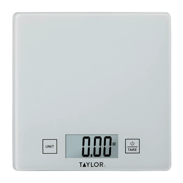 Alt view image 4 of 6 - Compact Glass Kitchen Food Scale, 11 lb Capacity Digital Scale for Baking, Cooking, Meal Prep, Portion Control, Thin Lightweight Design, Easy-to-Read Display, White