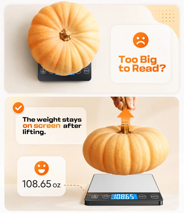 Alt view image 6 of 7 - Food Scale 33 lb Capacity, Rechargeable Kitchen Scale with 7 Units | Digital Scale with Hold Function, One-Touch Tare, USB-C, AAA Battery Backup, PCS Counting