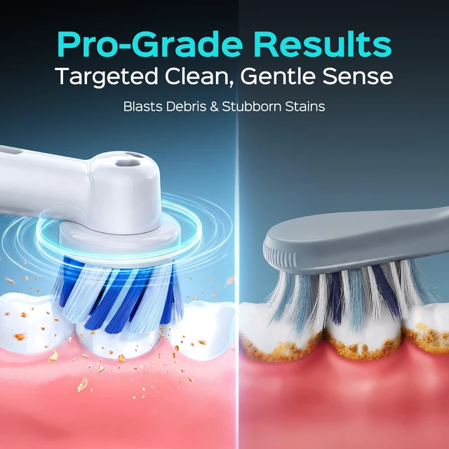 Alt view image 6 of 7 - C60 Rechargeable Rotating Electric Toothbrush for Adults Deep Clean | Portable Spinning Tooth brush with Travel Case, Cordless Charging & Long Battery Life, Smart Pressure Sensor, Family, Black