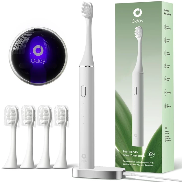 Main image of Sonic Electric Toothbrush for Adults with Wall Mounted UV Cleaner | 4 Plant-Based Heads, Smart Timer, Aluminum Design, Wireless Charging, IPX7 Waterproof, 1 Month+ Battery