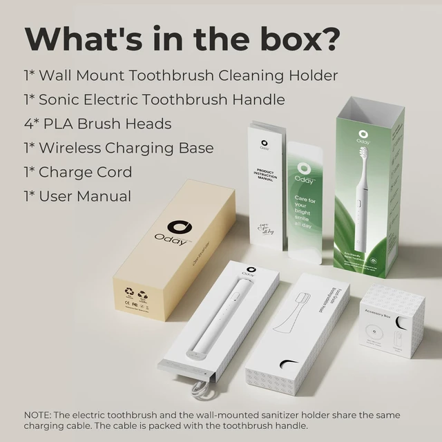 Alt view image 6 of 7 - Sonic Electric Toothbrush for Adults with Wall Mounted UV Cleaner | 4 Plant-Based Heads, Smart Timer, Aluminum Design, Wireless Charging, IPX7 Waterproof, 1 Month+ Battery