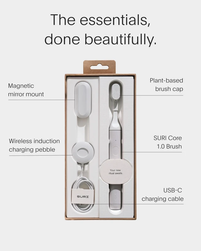 Alt view image 6 of 7 - NEW Core Sonic Electric Toothbrush | Up to 4 Weeks Battery | Travel Head Cover | Pressure Sensor | Bio-Based Body* | 2-Minute Timer | Plant-Based Head - Grey