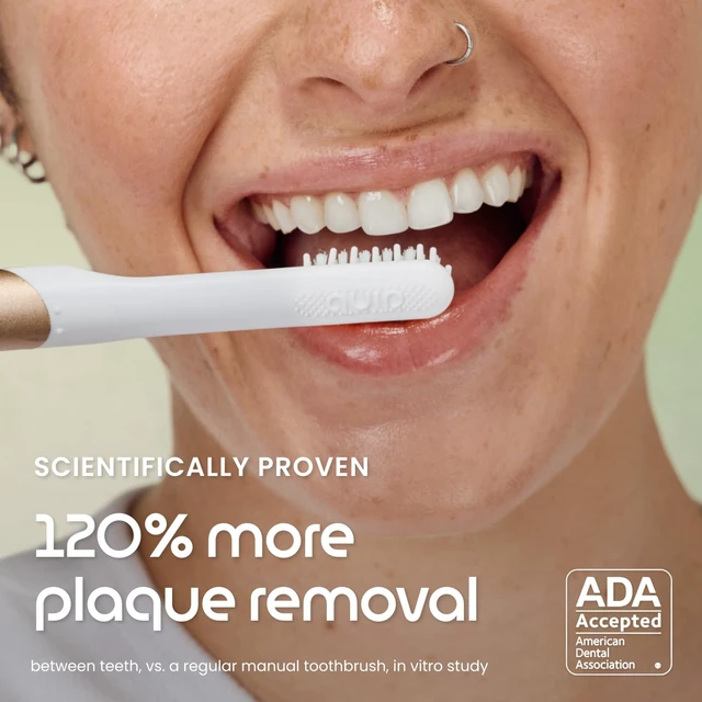 Alt view image 2 of 6 - Sonic Electric Toothbrush, Extra Brush Head, Metal Handle, Dawn | Includes 2 Brush Heads and Travel Cover Mount, AAA Battery, 3 Month Battery Life, 2 Minute Timed Brushing, Travel Ready