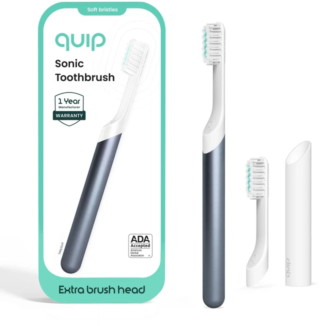 Main image of Sonic Electric Toothbrush, Extra Brush Head, Metal Handle, Twilight | Includes 2 Brush Heads and Travel Cover Mount, AAA Battery, 3 Month Battery Life, 2 Minute Timed Brushing, Travel Ready