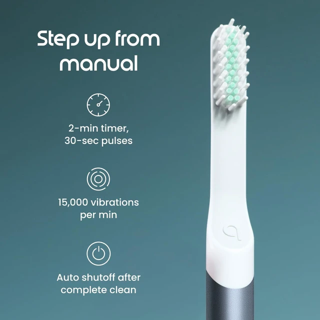 Alt view image 3 of 6 - Sonic Electric Toothbrush, Extra Brush Head, Metal Handle, Twilight | Includes 2 Brush Heads and Travel Cover Mount, AAA Battery, 3 Month Battery Life, 2 Minute Timed Brushing, Travel Ready