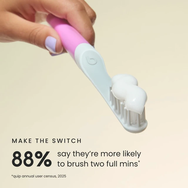 Alt view image 5 of 6 - Sonic Electric Toothbrush, Extra Brush Head, Metal Handle, Dawn | Includes 2 Brush Heads and Travel Cover Mount, AAA Battery, 3 Month Battery Life, 2 Minute Timed Brushing, Travel Ready