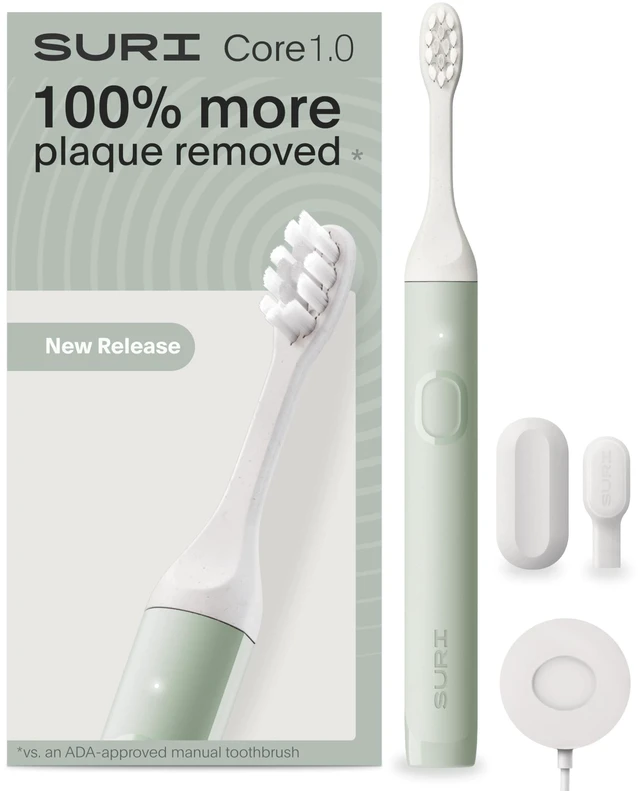 Main image of NEW Core Sonic Electric Toothbrush | Up to 4 Weeks Battery | Travel Head Cover | Pressure Sensor | Bio-Based Body* | 2-Minute Timer | Plant-Based Head - Green