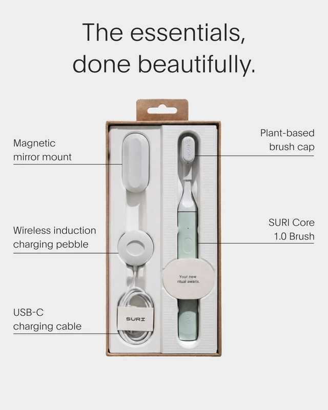 Alt view image 6 of 7 - NEW Core Sonic Electric Toothbrush | Up to 4 Weeks Battery | Travel Head Cover | Pressure Sensor | Bio-Based Body* | 2-Minute Timer | Plant-Based Head - Green