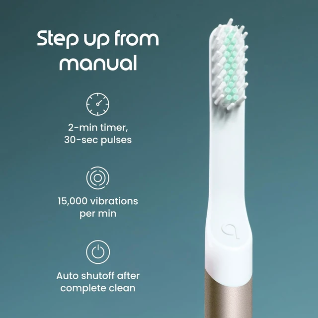Alt view image 3 of 6 - Sonic Electric Toothbrush, Extra Brush Head, Metal Handle, Dawn | Includes 2 Brush Heads and Travel Cover Mount, AAA Battery, 3 Month Battery Life, 2 Minute Timed Brushing, Travel Ready
