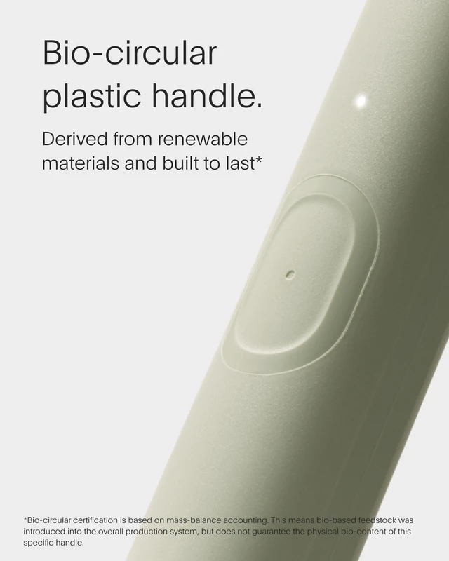 Alt view image 7 of 7 - NEW Core Sonic Electric Toothbrush | Up to 4 Weeks Battery | Travel Head Cover | Pressure Sensor | Bio-Based Body* | 2-Minute Timer | Plant-Based Head - Green