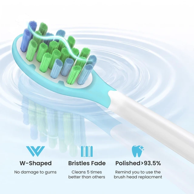 Alt view image 4 of 7 - Sonic Electric Toothbrush for Adults&Kids, 8 Brush Heads&Travel Case | 40000VPM Powered Rechargeable Toothbrush, One Charge for 365 Uses,Type-C&5 Modes,Smart Timer,IPX7 Waterproof,Peacock Green