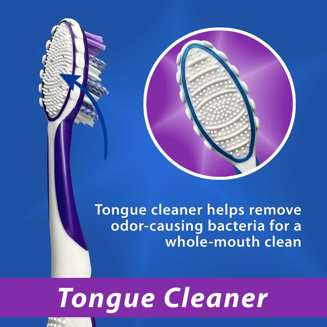 Alt view image 5 of 7 - Sonic Battery Powered Toothbrush (2-Pack) (Blue/Purple) | Soft Multi-Level Bristles for Whole Mouth, Vibrating Bristles Deep Clean, with Whitening Pads and Tongue Cleaner