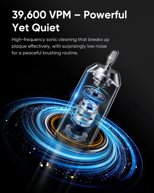 Alt view image 5 of 7 - MS-D59 Button-Free Pressure Sensor Electric Toothbrush for Adults | Rechargeable Sonic Tooth Brushes Travel w/ Visual Light, 3 Heads & a Charging Pad, Plaque Removal & Gum Care, Glacier Noir
