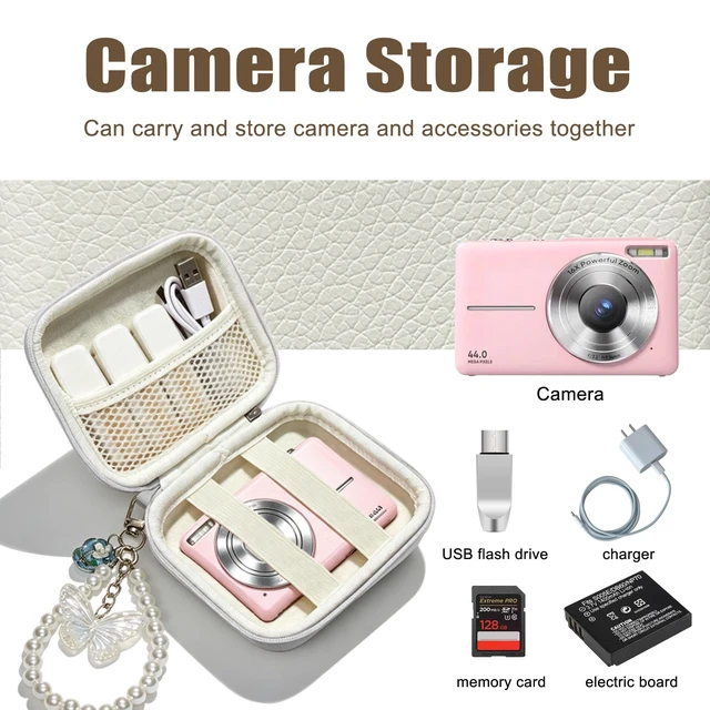 Alt view image 2 of 7 - Digital Camera Case Small,Compatible with KODAK PIXPRO FZ45 FZ55 case White | canon powershot elph 360 case,CAMKORY DC403,Hard EVA Travel Carry Cute Case Bag,Hard Shell Camera Pouch with Mesh Pocket