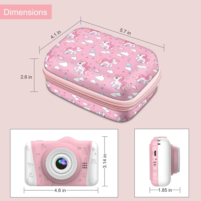 Alt view image 2 of 7 - Kids Camera Case For Goopow/Seckton/Dylanto/Mgaolo Digital Toys | Fits Masterbee/Cimelr/Desuccus Digital Camera Toys, Children Carrying Bag, For Birthday Christmas, Pink Horse