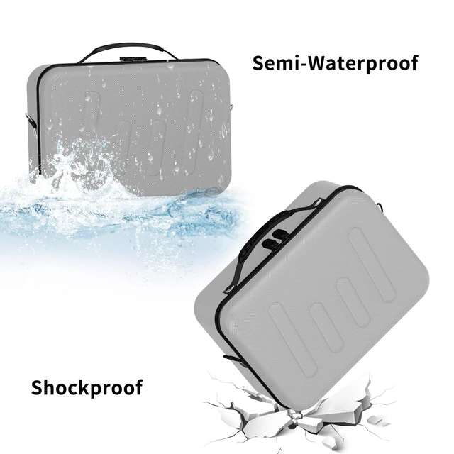 Alt view image 3 of 6 - Hard Shell Camera Case Compatible with Canon EOS Rebel T7/R50/R100 and More DSLR & Mirrorless Cameras Portable Travel Bag with Adjustable Dividers, Mesh Pocket & Shoulder Strap (Grey)