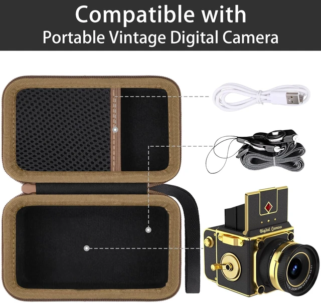 Alt view image 3 of 7 - Hard Carrying Case for Vintage Digital Camera | Shockproof, Impact-resistant, Compact & Lightweight, Smooth Zipper, Portable Carrying, Black Case