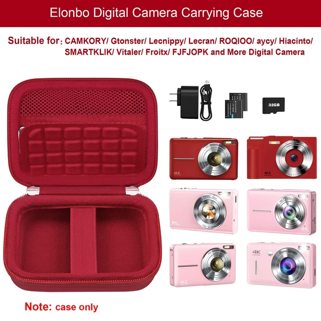 Alt view image 2 of 7 - Carrying Case for Digital Camera 4K/8K Portable Small Compact Camera | Camera Hard Bag, with Mesh Pocket Wrist Strap, for Vlogging Travel Protective Storage, Compatible With Most Compact Camera