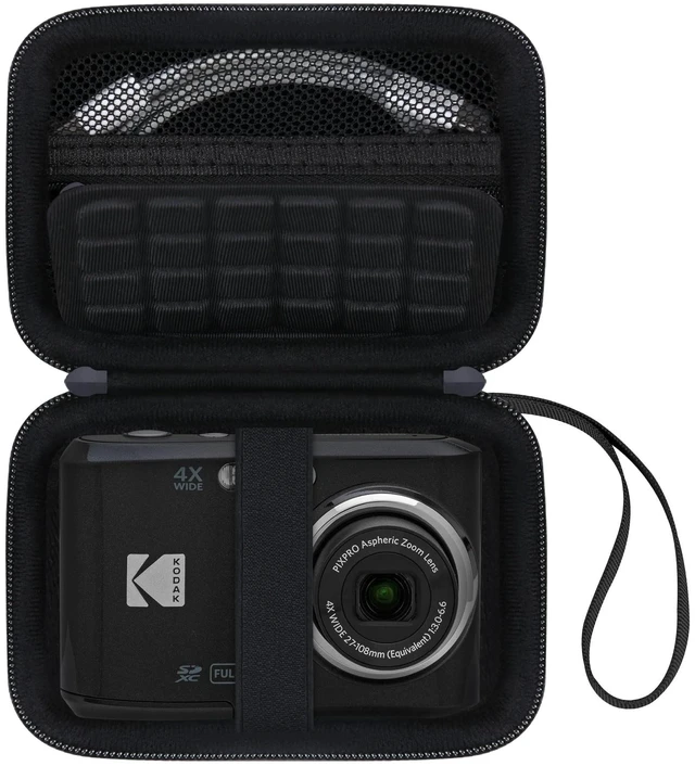 Main image of Carrying Case for Kodak PIXPRO FZ55/ FZ45 16MP Digital Camera, Black | For Kodak FZ45/ FZ55/ FZ53/ FZ43 Compact Camera Bag, Mesh Pocket fit Cable, Case Only