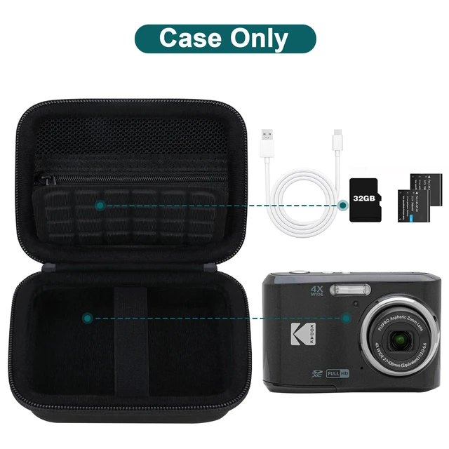 Alt view image 2 of 7 - Carrying Case for Kodak PIXPRO FZ55/ FZ45 16MP Digital Camera, Black | For Kodak FZ45/ FZ55/ FZ53/ FZ43 Compact Camera Bag, Mesh Pocket fit Cable, Case Only