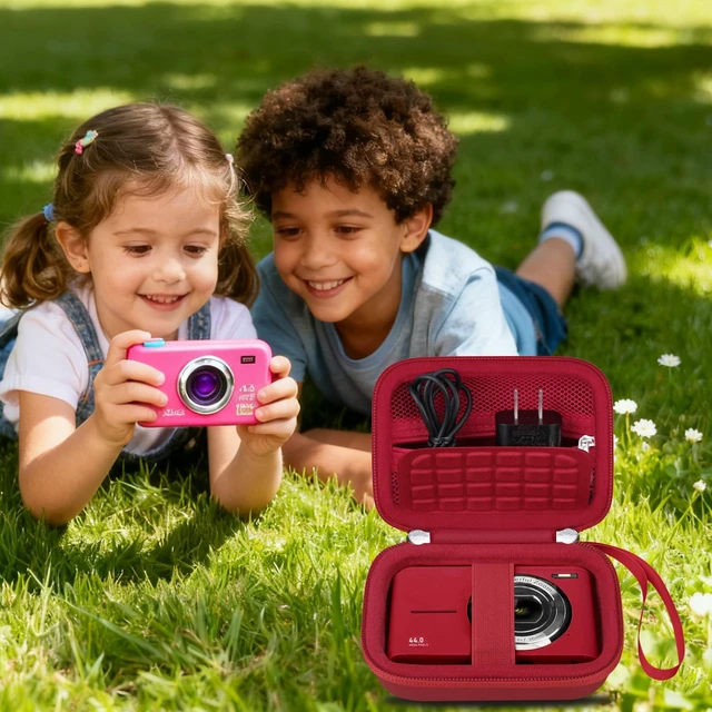 Alt view image 7 of 7 - Carrying Case for Digital Camera 4K/8K Portable Small Compact Camera | Camera Hard Bag, with Mesh Pocket Wrist Strap, for Vlogging Travel Protective Storage, Compatible With Most Compact Camera