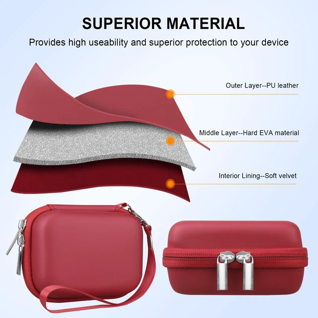 Alt view image 6 of 7 - Carrying Case for Digital Camera 4K/8K Portable Small Compact Camera | Camera Hard Bag, with Mesh Pocket Wrist Strap, for Vlogging Travel Protective Storage, Compatible With Most Compact Camera