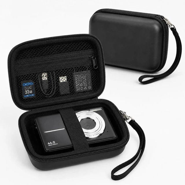 Main image of Digital Camera Case for Kodak PIXPRO FZ55/FZ45/for CAMKORY | for Duluvulu 4K,for Canon PowerShot ELPH,forVAHOIALD,for Sony,for Lecran,for VAHOIALD,Holds Cable,Cards, Case only Fullblack