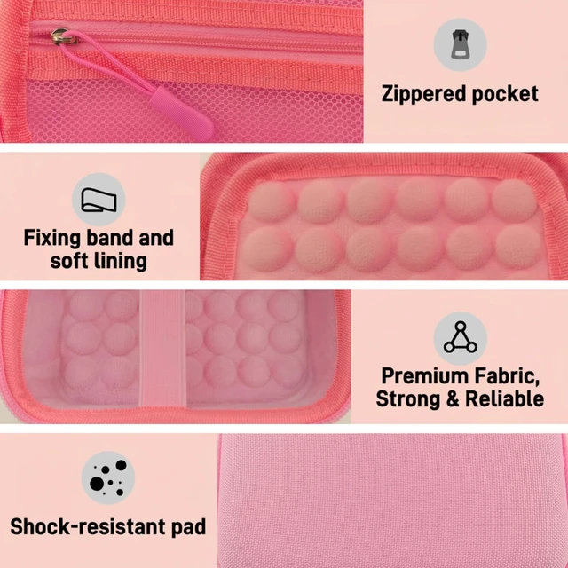 Alt view image 3 of 7 - Camera Case for Canon G7X Mark III/II, Cybershot, SX740 HS | Hard Shell Case fits PowerShot, Sony Cyber-shot, Ricoh GR and Kodak Pixpro with Partition Storage for SD Card AccessoryPink